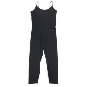 EVERLANE Perform Unitard Minimal Athletic Ankle Cropped Jumpsuit XL Black Yoga